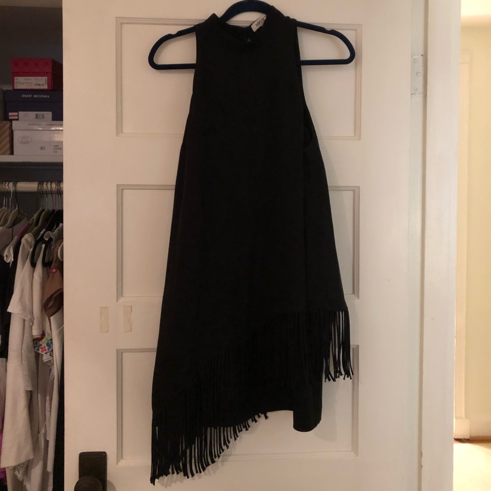 Black Elizabeth and James Fringe Cocktail Dress!